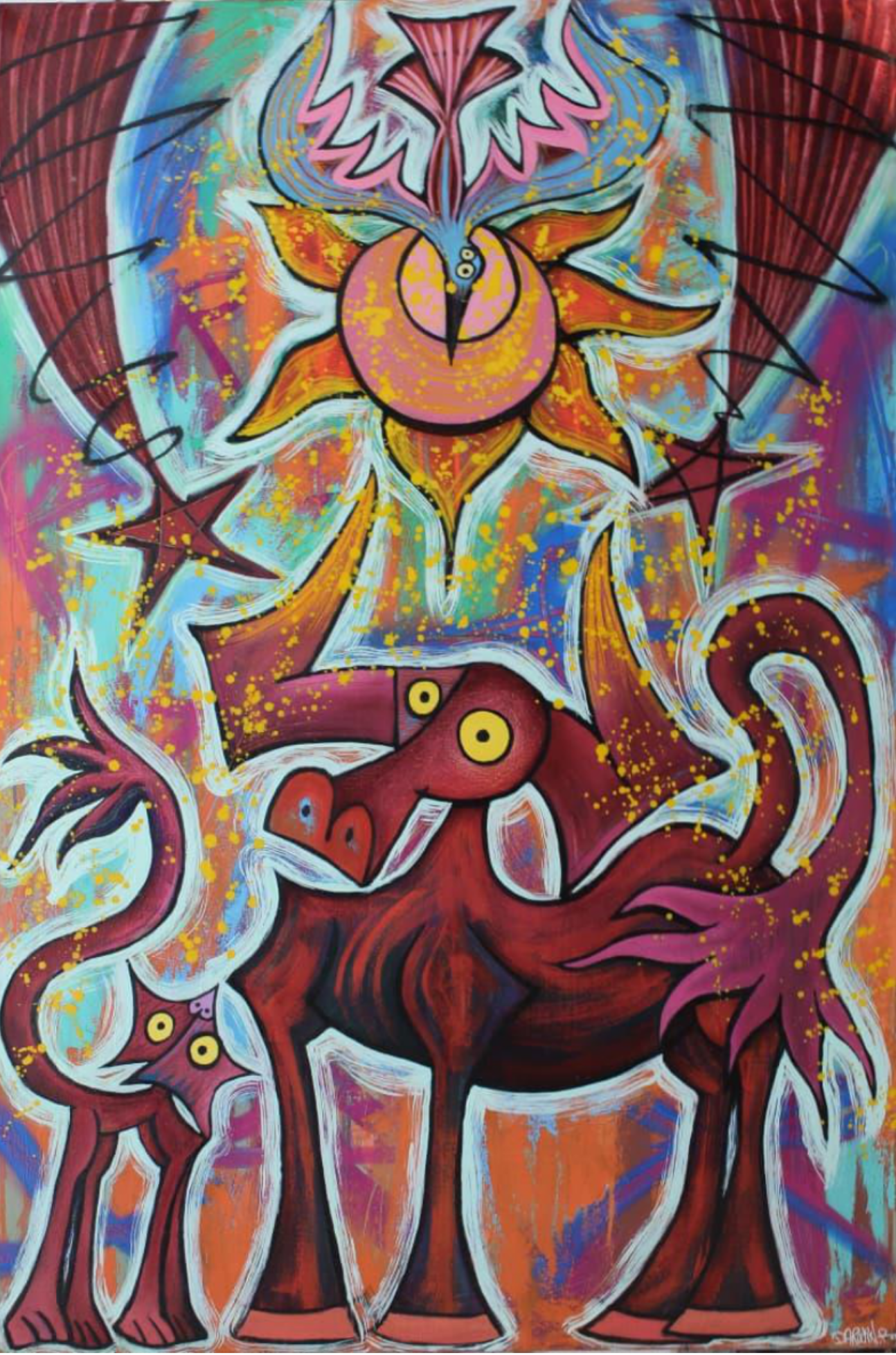 entre lo divino Cuadro técnica mixta sobre tela | Entre lo Divino y lo Terrenal - Image 1