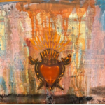 Cuadro contemporáneo con hoja de oro | Santo Corazón