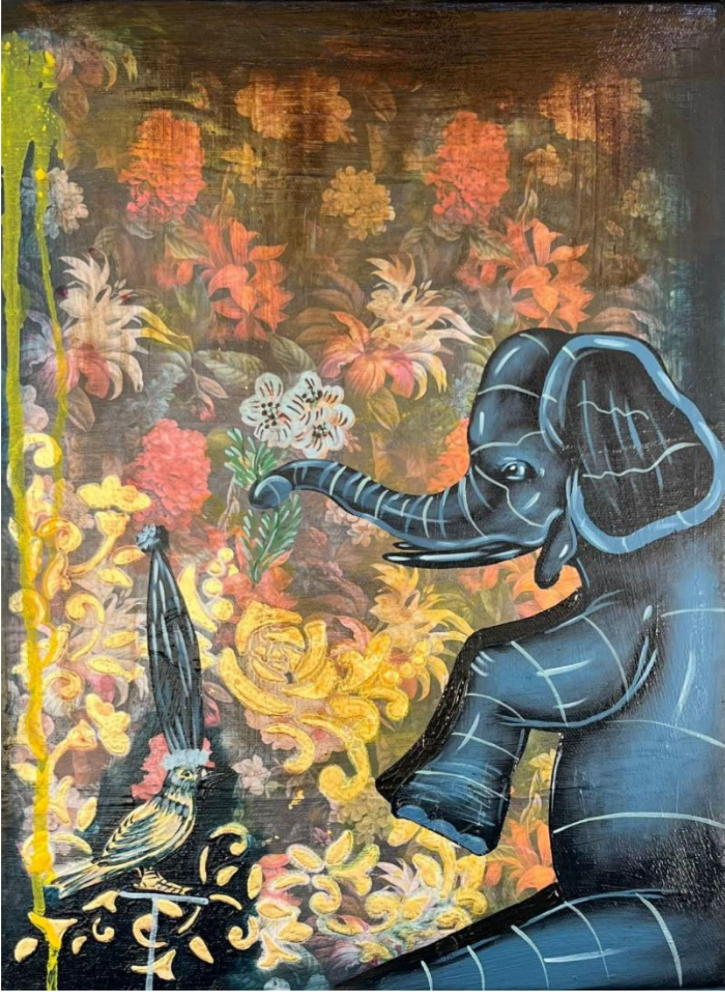 te regalo flores Cuadro contemporáneo con hoja de oro | Te Regalo Flores - Image 1